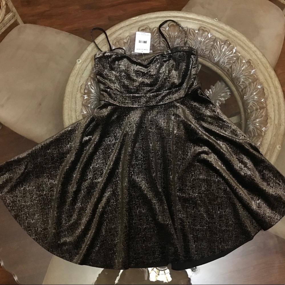 NWT velvet free people dress black & gold - Picture 2 of 3